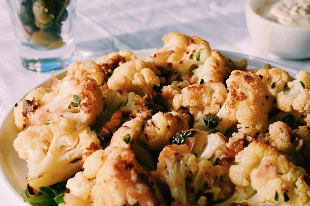 Featured image for “Golden-Roasted Cauliflower Salad with Walnuts, Parsley and Capers”